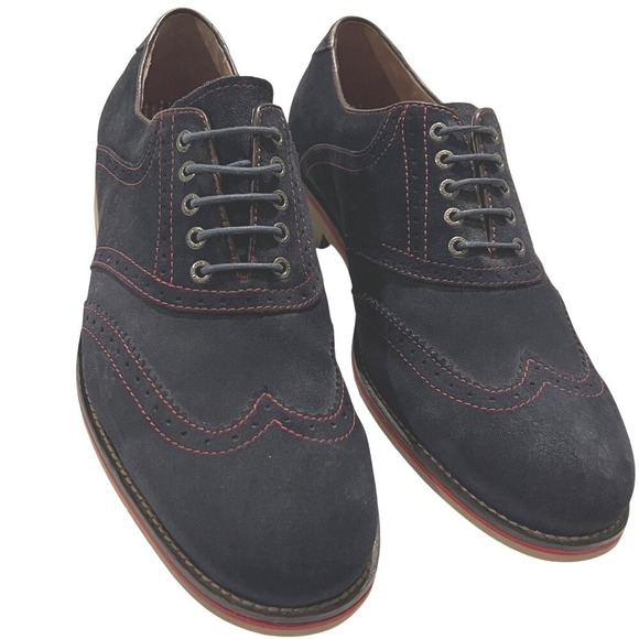 Johnston & Murphy Other - Johnston & Murphy Ellington Wingtip Oxfords Men's Size 12M Navy Blue Suede‎
